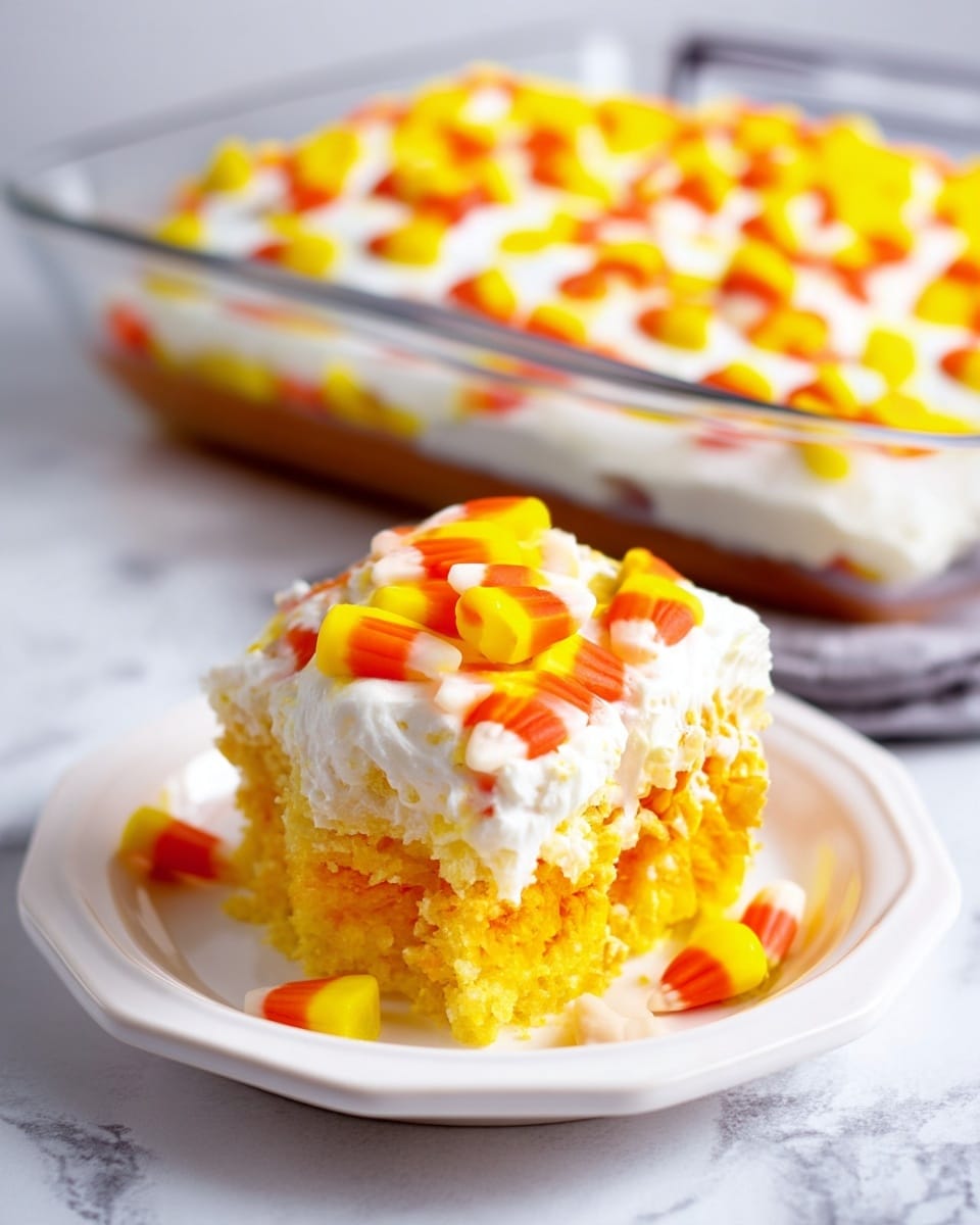 Candy Corn Poke Cake Recipe