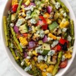 Grilled Vegetable Salad with Lemon Vinaigrette and Blue Cheese Recipe